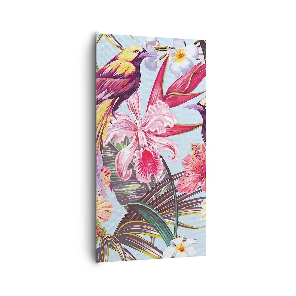 Tablou pe pânză - Petale și pene - 65x120 cm