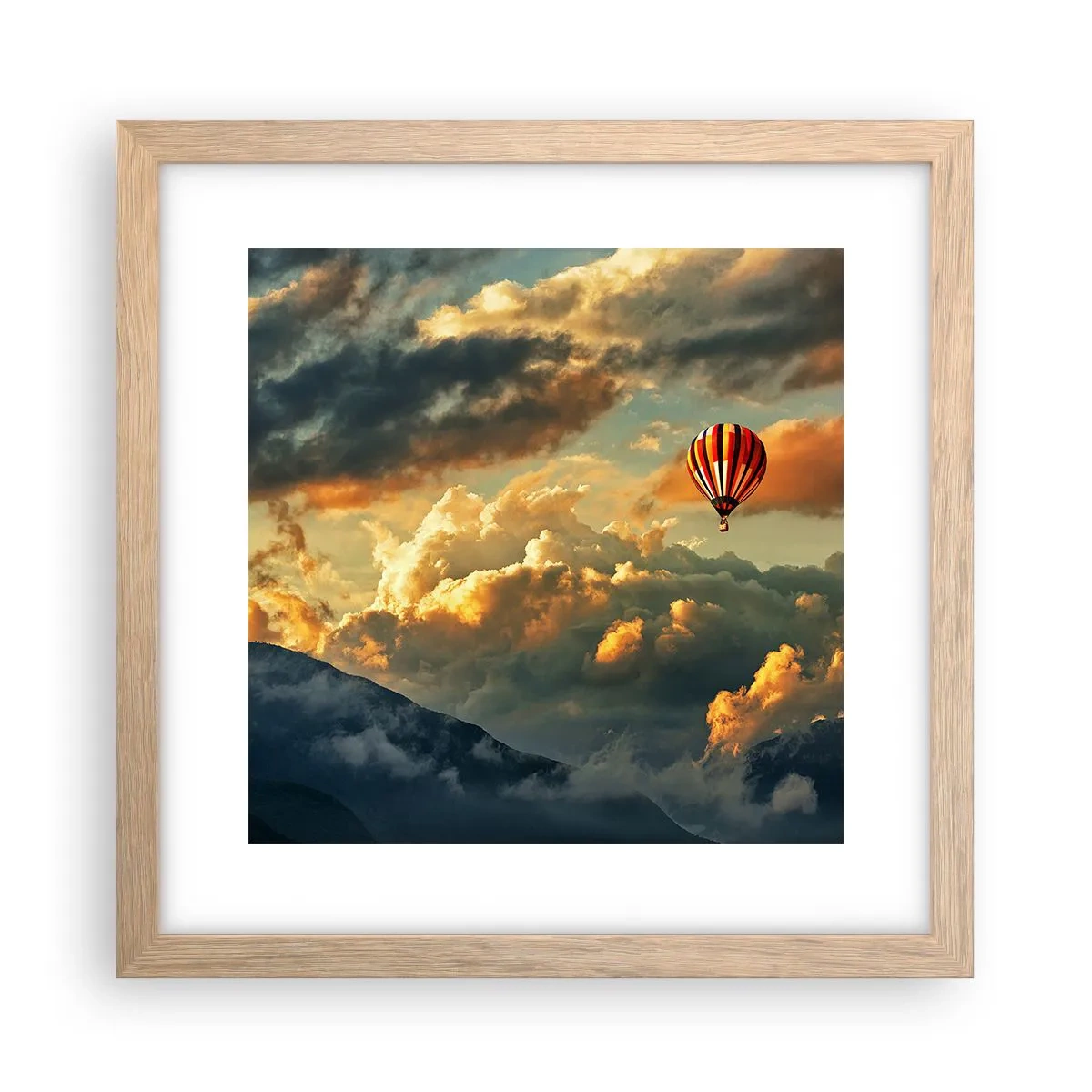 Poster în ramă de stejar deschis - Zbor pentru că vreau - 30x30 cm