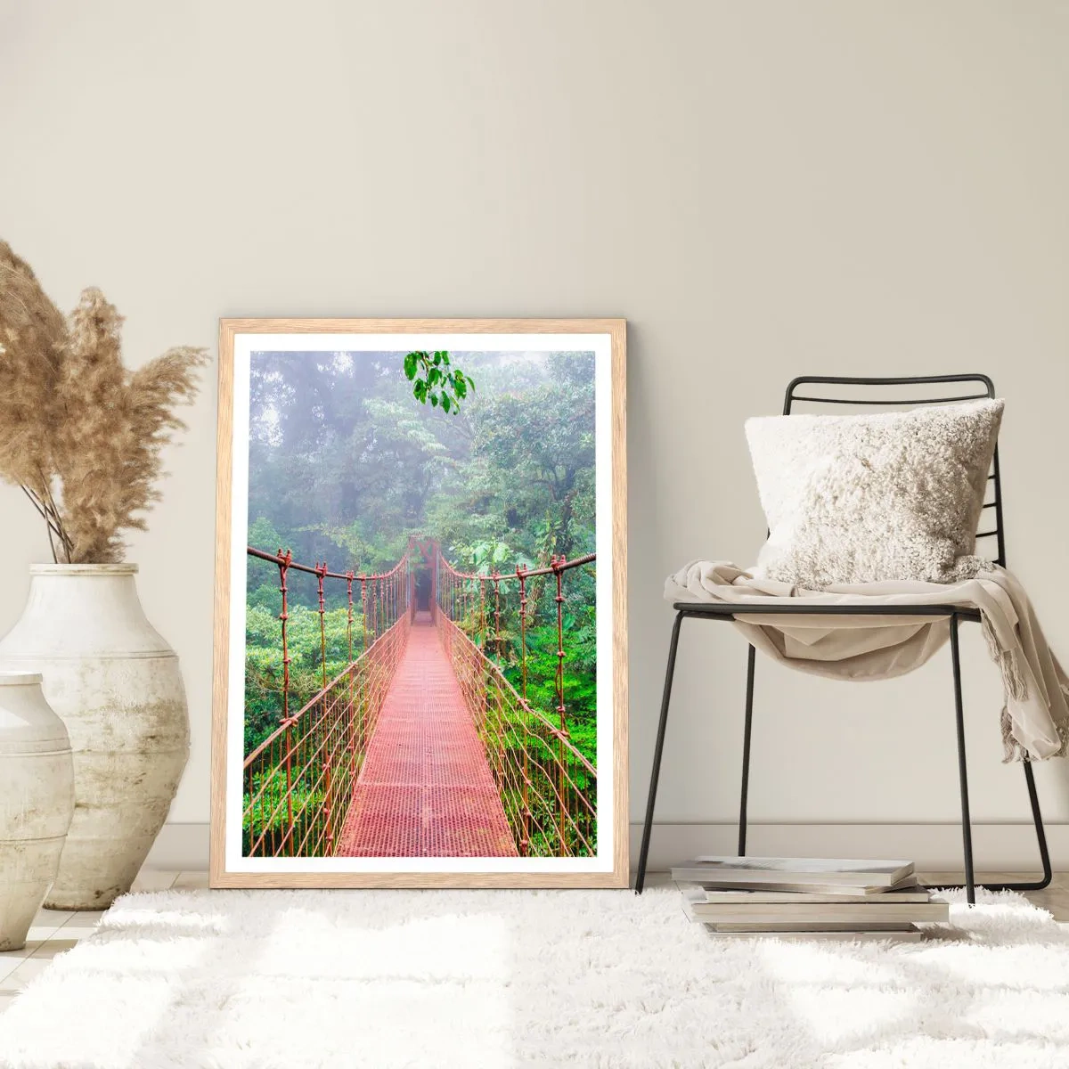 Poster în ramă de stejar deschis - Suspendat deasupra coroanelor arborilor - 30x40 cm