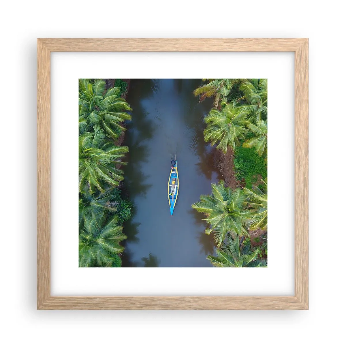 Poster în ramă de stejar deschis - Pe traseul tropical - 30x30 cm