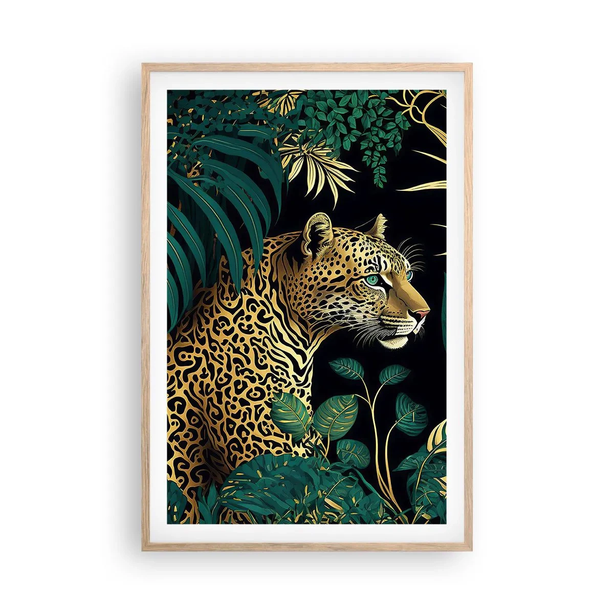Poster în ramă de stejar deschis - Domnitorul junglei - 61x91 cm