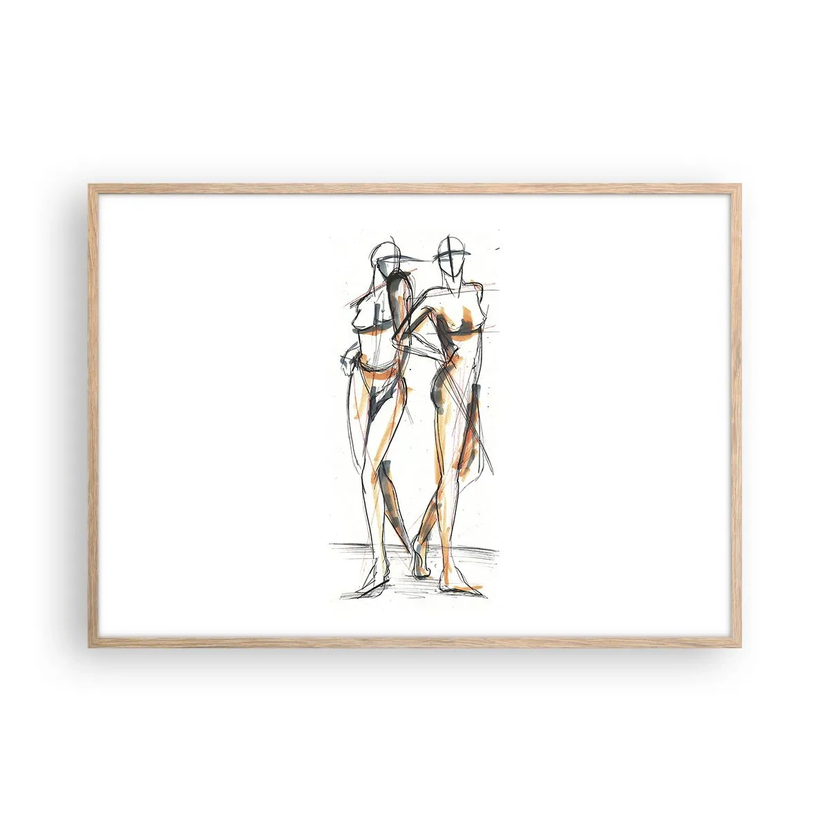 Poster în ramă de stejar deschis - Un studiu de farmec - 100x70 cm