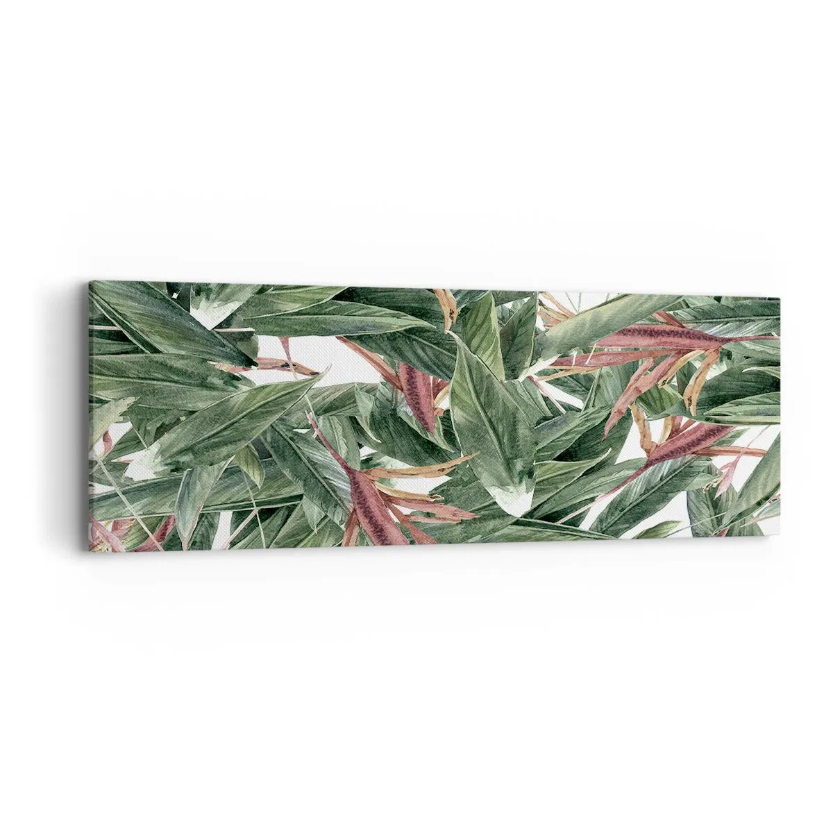 Tablou pe pânză - Tufișuri de smarald și liliac - 90x30 cm