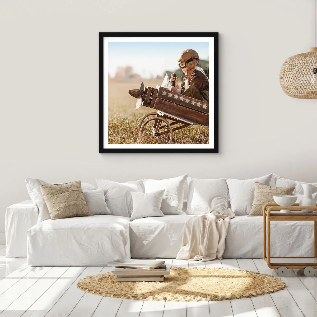 Poster în ramă neagră - Porniți spre vis - 30x30 cm