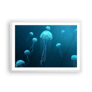Poster în ramă albă - Dansul oceanic - 70x50 cm