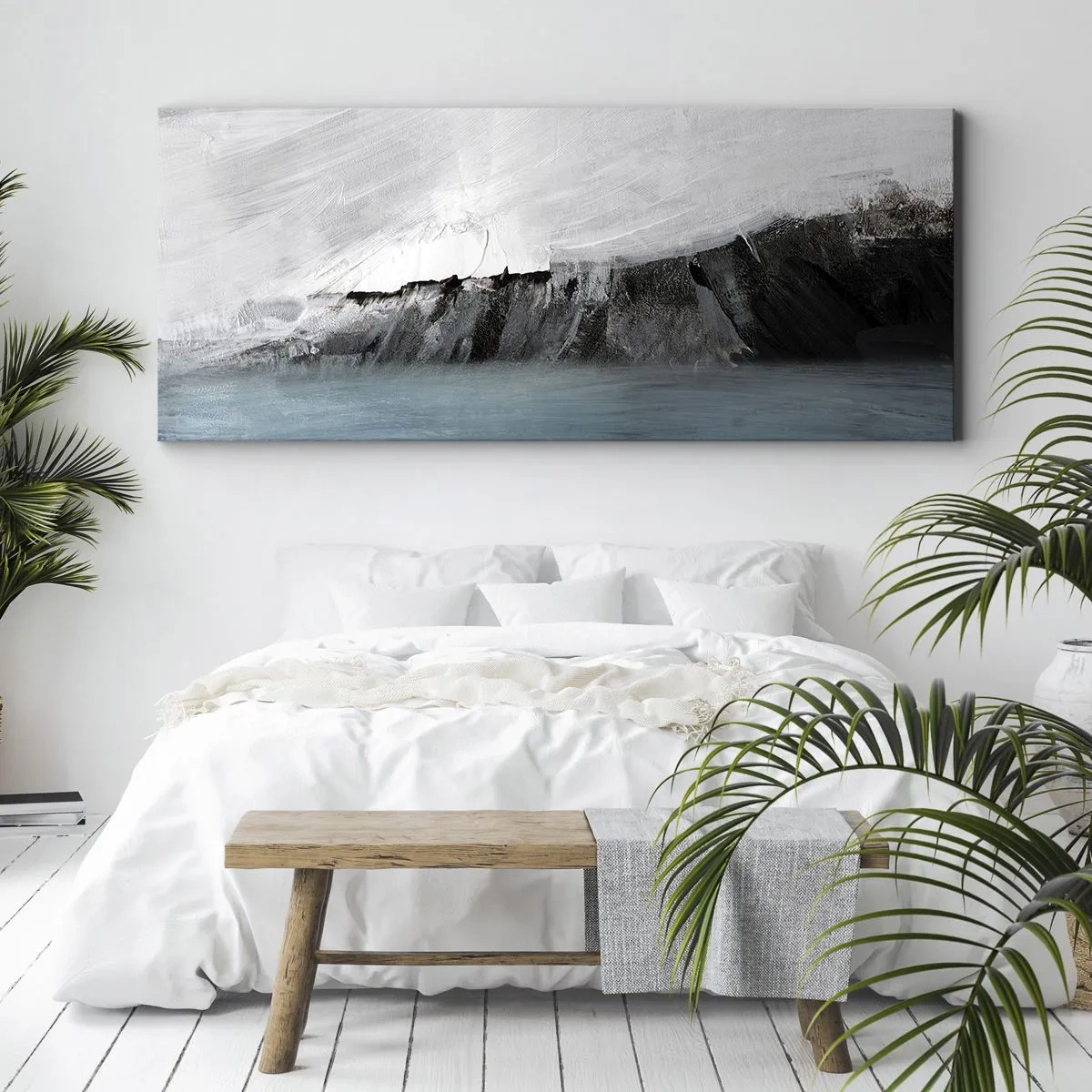 Tablou pe pânză - Apă - pământ: lupta elementelor - 100x40 cm