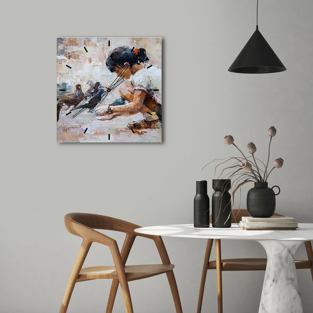 Ceas de perete - Ceas pe sticlă - Cei mici și cei mai cuminți - 30x30 cm