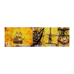 Mostră tapet Premium Canvas - Ne îndreptăm spre Tortuga! - Nautic, Nava maritimă, Barca de navigat - 100x30 cm