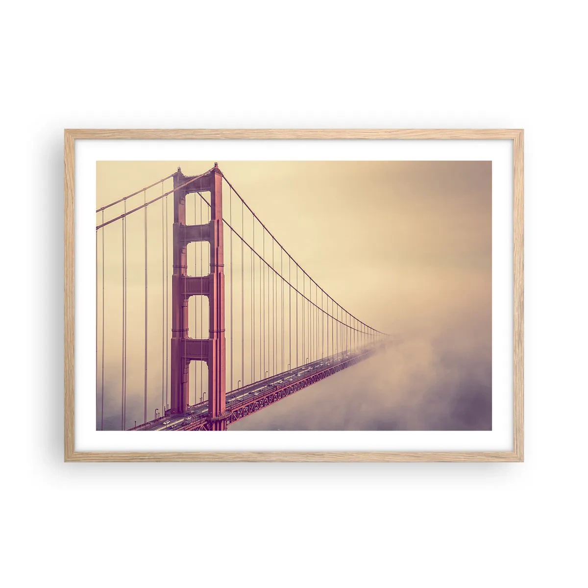 Poster în ramă de stejar deschis - Între cer și pământ - 70x50 cm