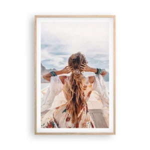 Poster în ramă de stejar deschis - Pe drumul spre fericire - 61x91 cm