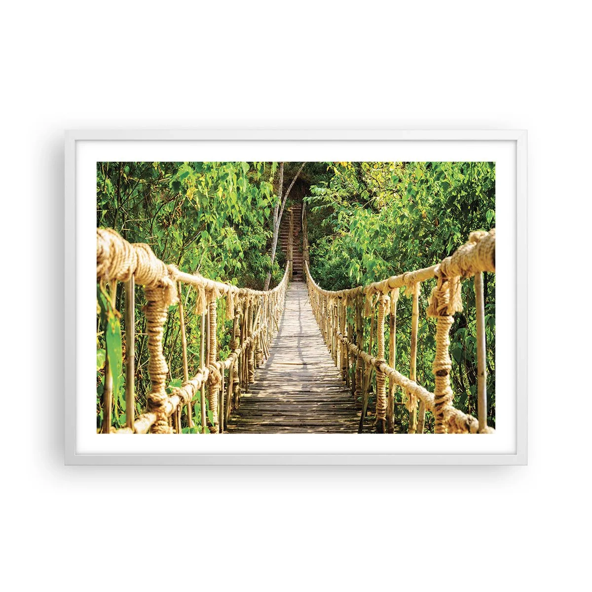 Poster în ramă albă - Suspendat în verde - 70x50 cm