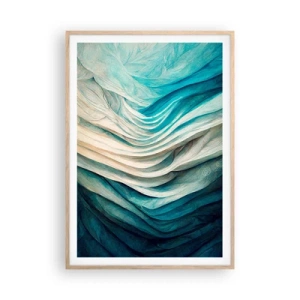 Poster în ramă de stejar deschis - Insațiabilitate albastră - 70x100 cm