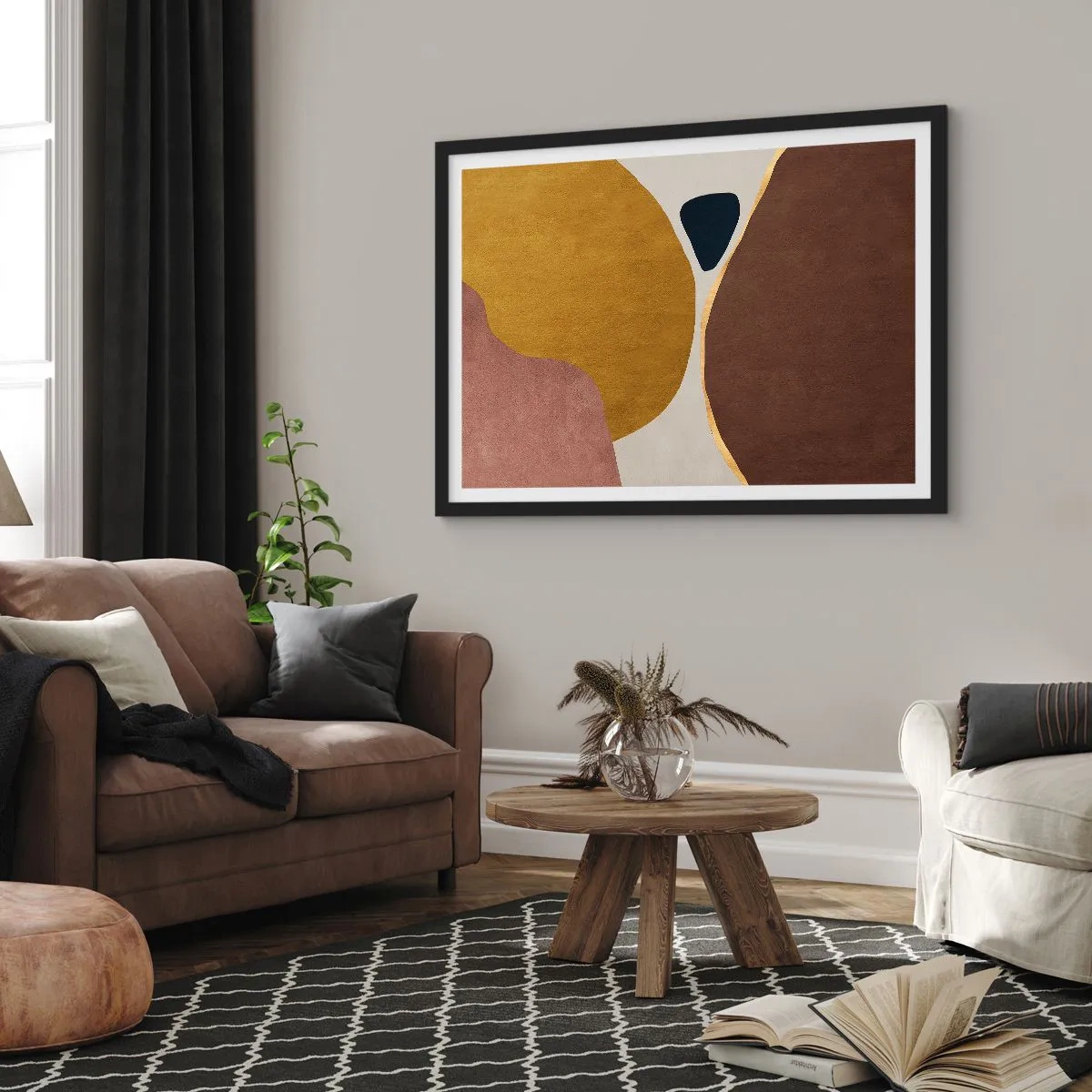 Poster în ramă neagră - Abstracție - un loc în spațiu - 100x70 cm