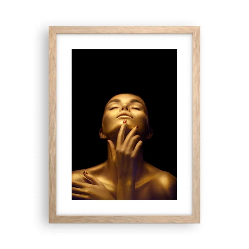 Poster în ramă de stejar deschis - Ca mătasea aurie - 30x40 cm