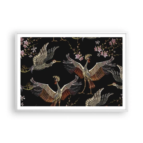 Poster în ramă albă - Pasăre de basm - 100x70 cm