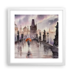 Poster în ramă albă - Oamenii nu se schimbă - 40x40 cm