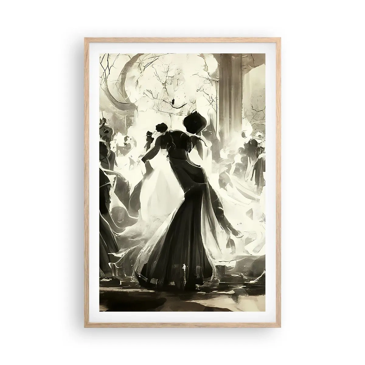 Poster în ramă de stejar deschis - Marea mascaradă - 61x91 cm