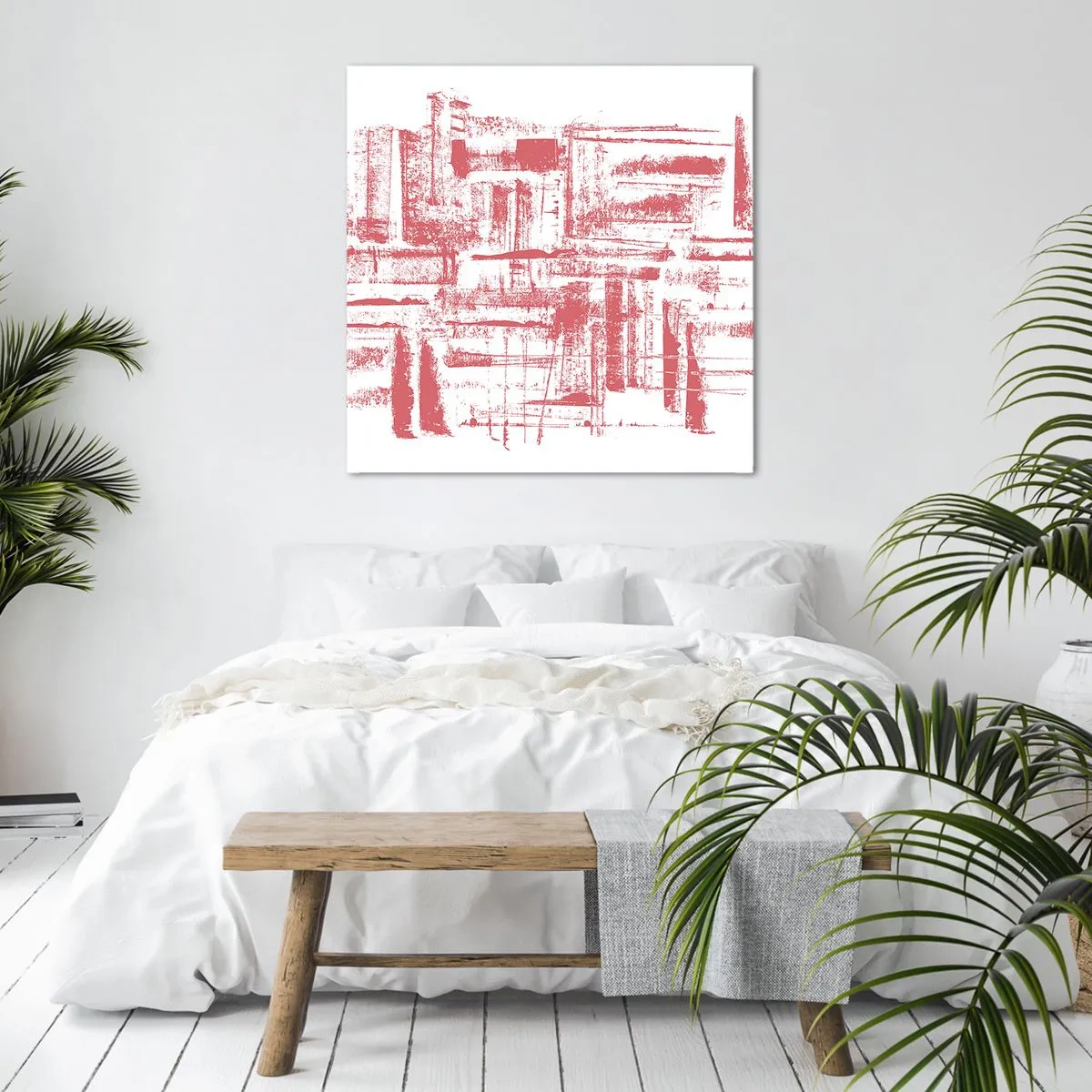 Tablou pe pânză - Orașul roșu - 70x70 cm