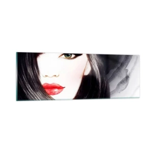 Tablou pe sticlă - Privirea de safir - 90x30 cm