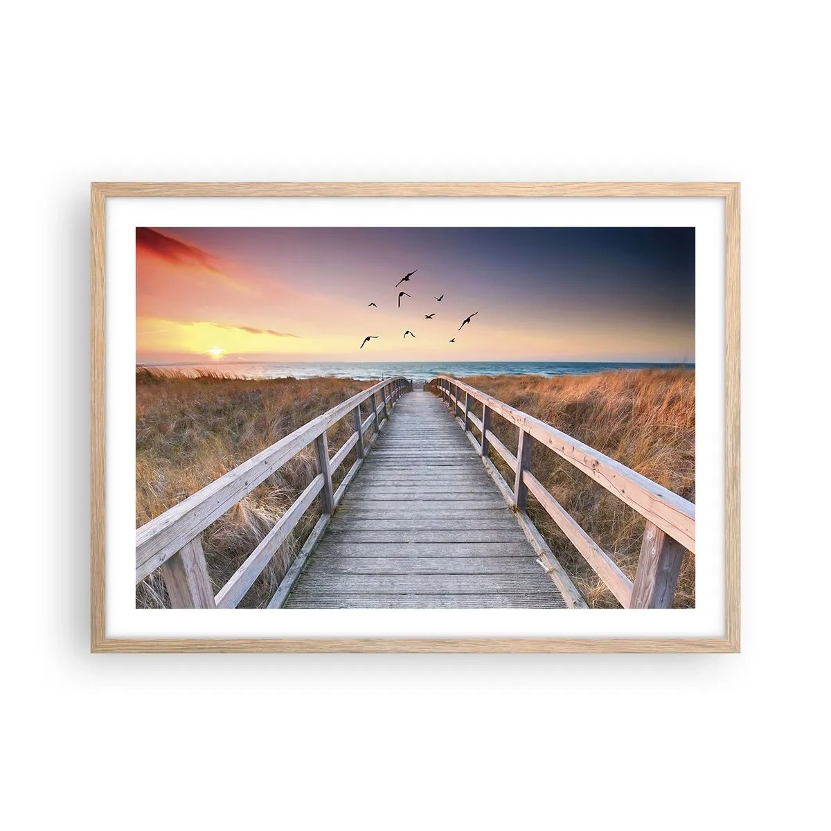 Poster în ramă de stejar deschis - Spațiul pentru a zbura - 70x50 cm