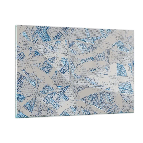 Tablou pe sticlă - Într-un labirint de gri-albastru - 120x80 cm