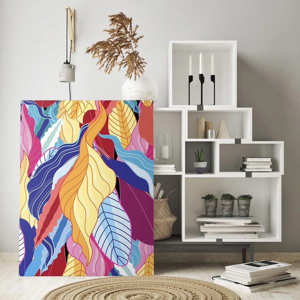 Tablou pe sticlă - O dezordine colorată - 80x120 cm