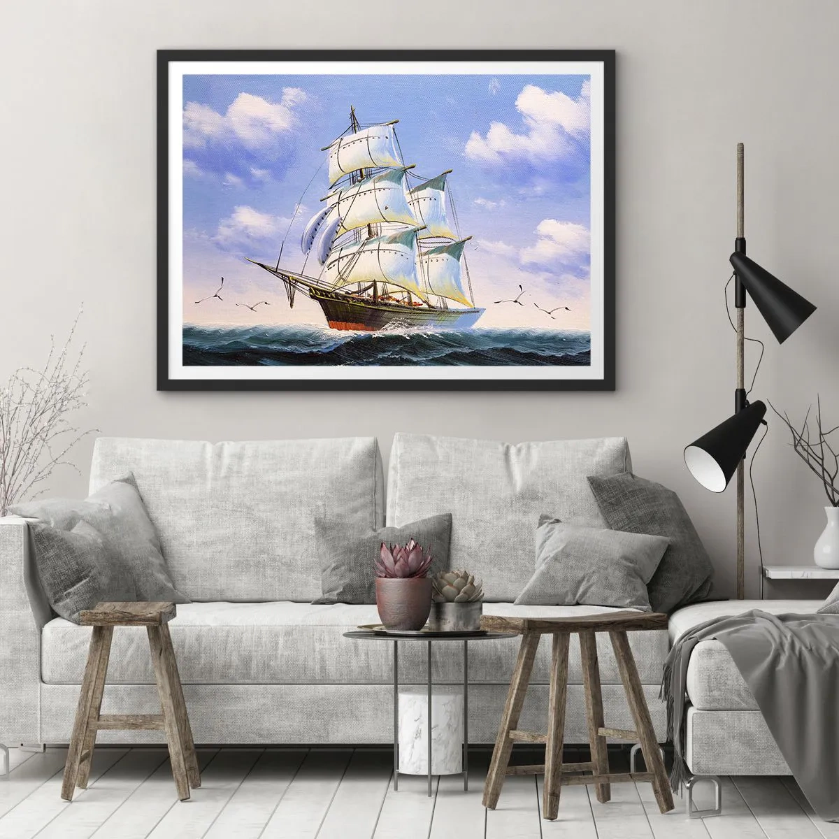 Poster în ramă neagră - Cu mândrie în vânt - 70x50 cm