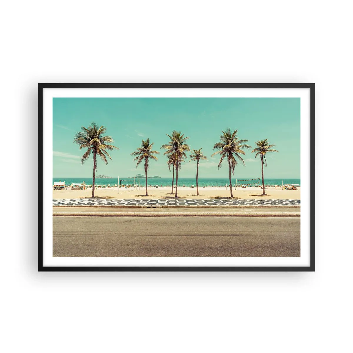 Poster în ramă neagră - La paza plajei - 91x61 cm