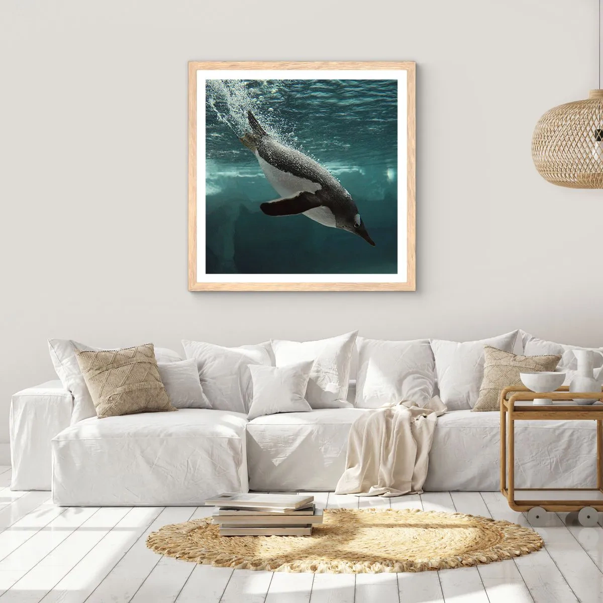 Poster în ramă de stejar deschis - Bun venit în lumea mea - 30x30 cm