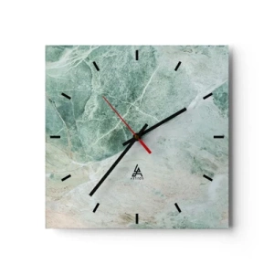 Ceas de perete - Ceas pe sticlă - Răcoarea nobilă a pietrei - 30x30 cm