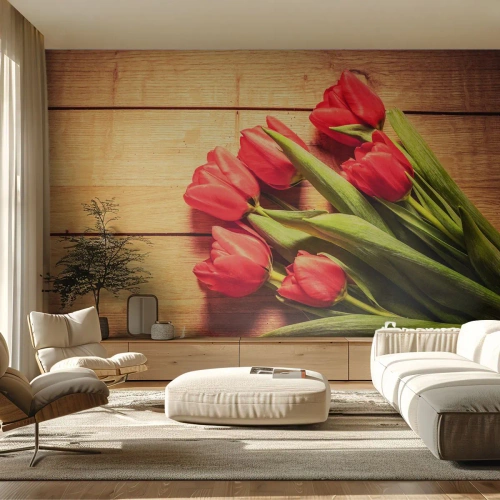 Tapet Autoadeziv Deluxe Sticker - Mărturisire de primăvară - Flori, Lalele, Buchet de flori - 100x70 cm
