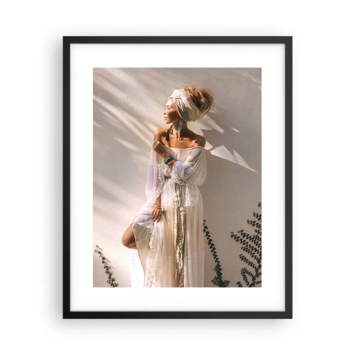 Poster în ramă neagră - Soarele și fata - 40x50 cm