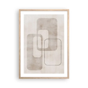 Poster în ramă de stejar deschis - Fuga geometrică - 50x70 cm
