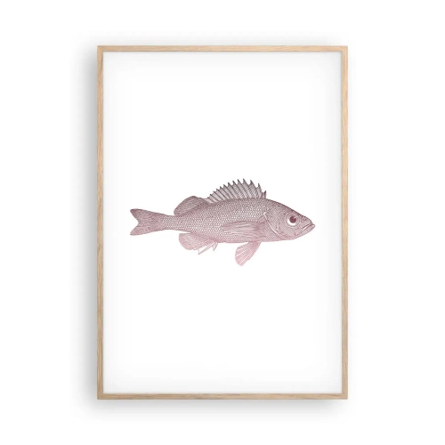 Poster în ramă de stejar deschis - Pește cu ochi mari - 70x100 cm
