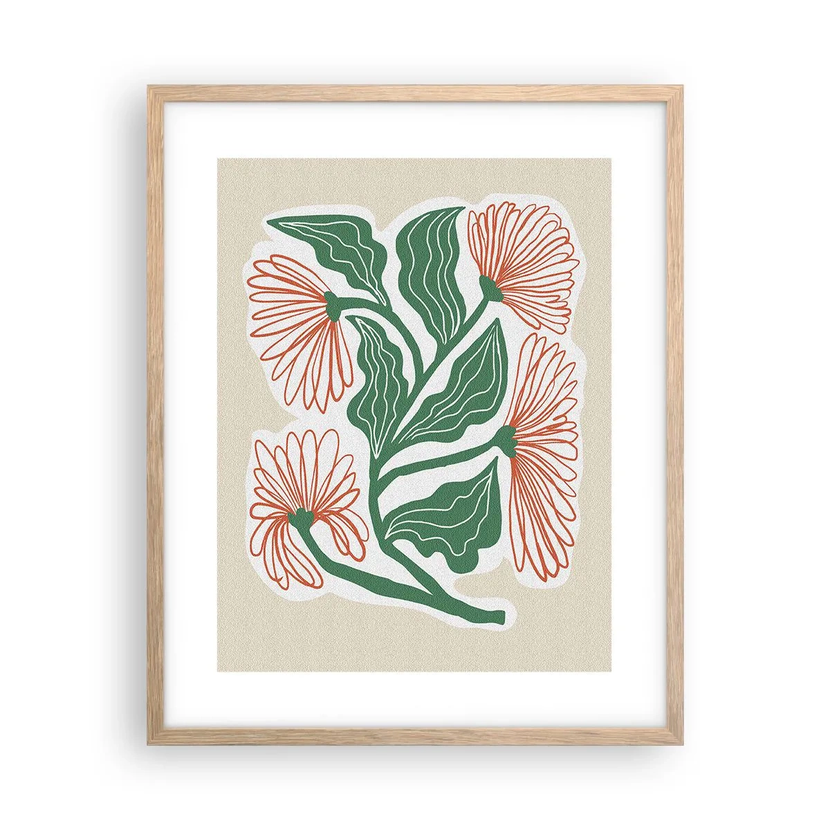 Poster în ramă de stejar deschis - Folclor modern - 40x50 cm