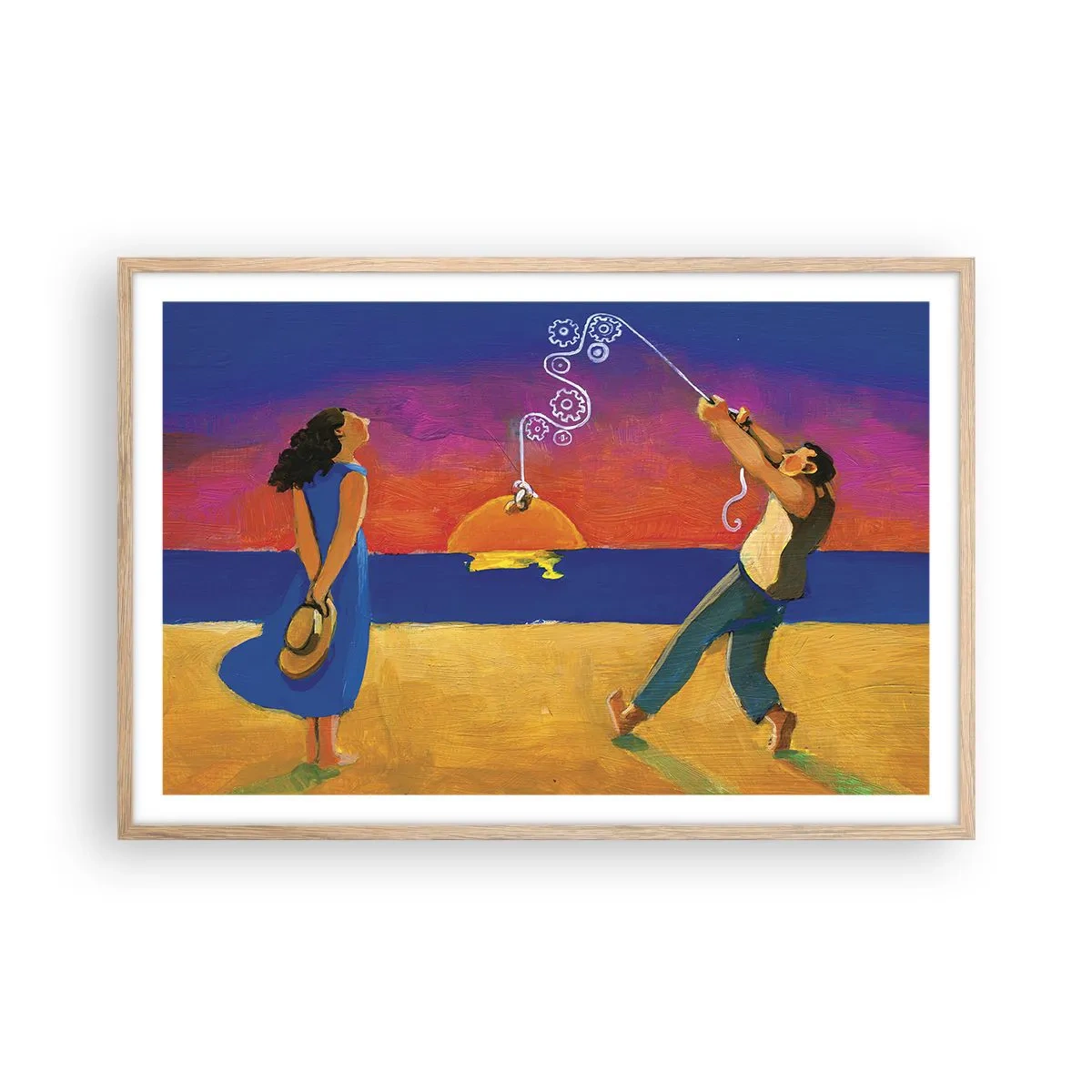 Poster în ramă de stejar deschis - Mai mult decât o stea din cer - 91x61 cm