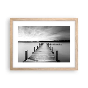 Poster în ramă de stejar deschis - La adăpostul apei - pace - 40x30 cm