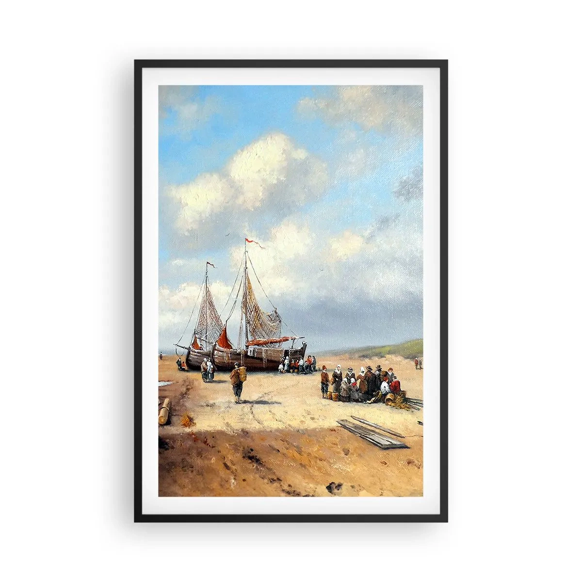 Poster în ramă neagră - Pescuit de succes - 61x91 cm
