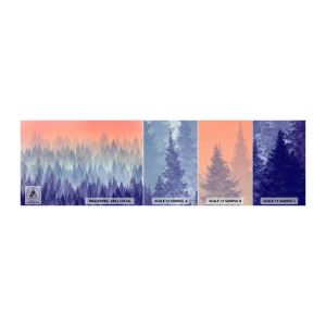 Mostră tapet autocolant Deluxe Sticker - Sus, mai sus, spre cer - Abstracția, pădure, Bucată - 100x30 cm