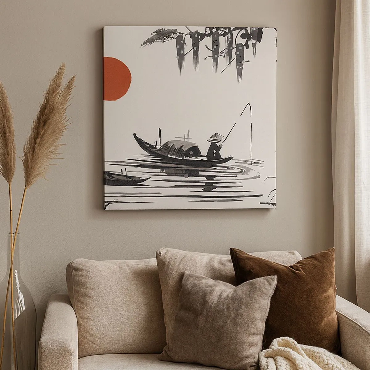 Tablou pe pânză - O după-amiază asiatică - 30x30 cm