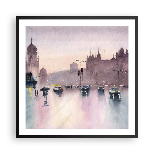 Poster în ramă neagră - Într-o ceață ploioasă - 60x60 cm