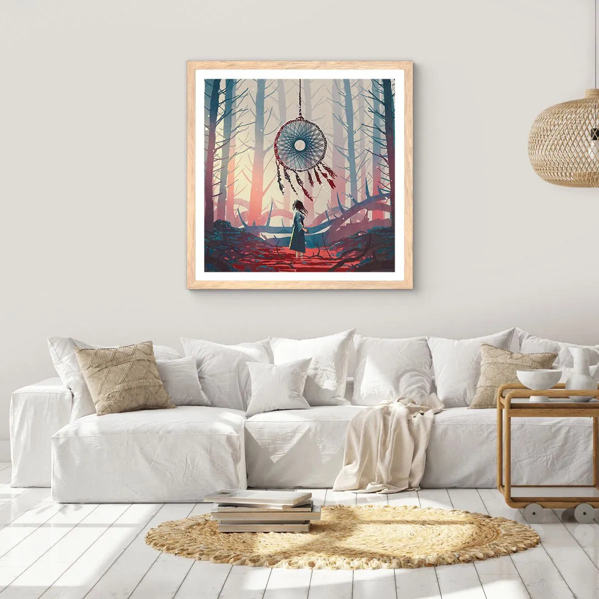 Poster în ramă de stejar deschis - Ritualul secret al fericirii - 40x40 cm