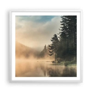 Poster în ramă albă - Nașterea unei zile - 60x60 cm