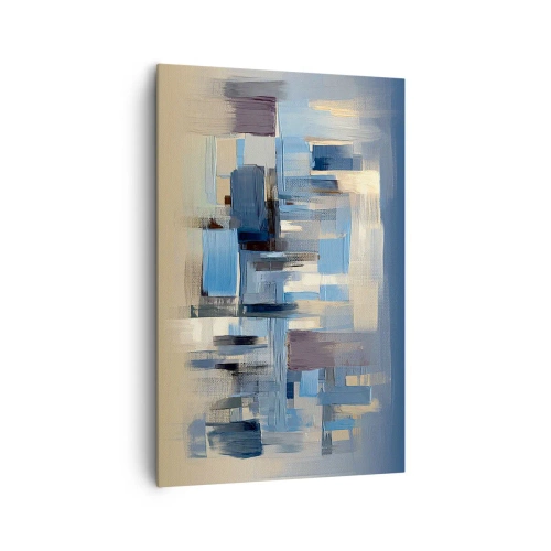 Tablou pe pânză - Construcție albastră - 80x120 cm