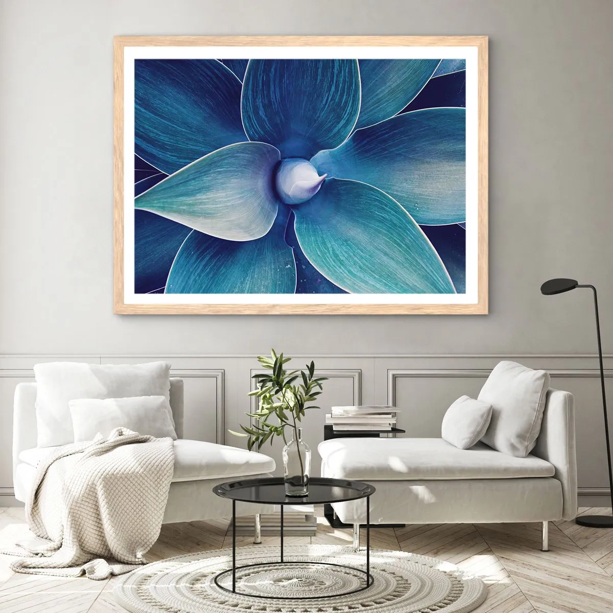 Poster în ramă de stejar deschis - A furat albastrul de la cer - 50x40 cm