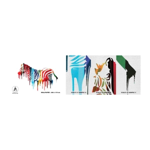 Mostră tapet Premium Canvas - Nu doar alb și negru - Abstracția, Coaste, Grafică - 100x30 cm