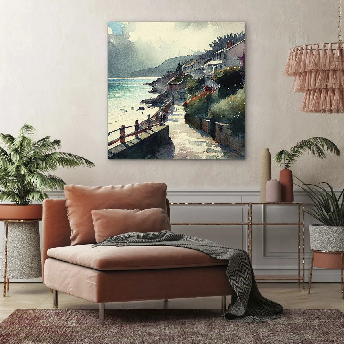 Tablou pe pânză - Orășel mediteraneean - 40x40 cm