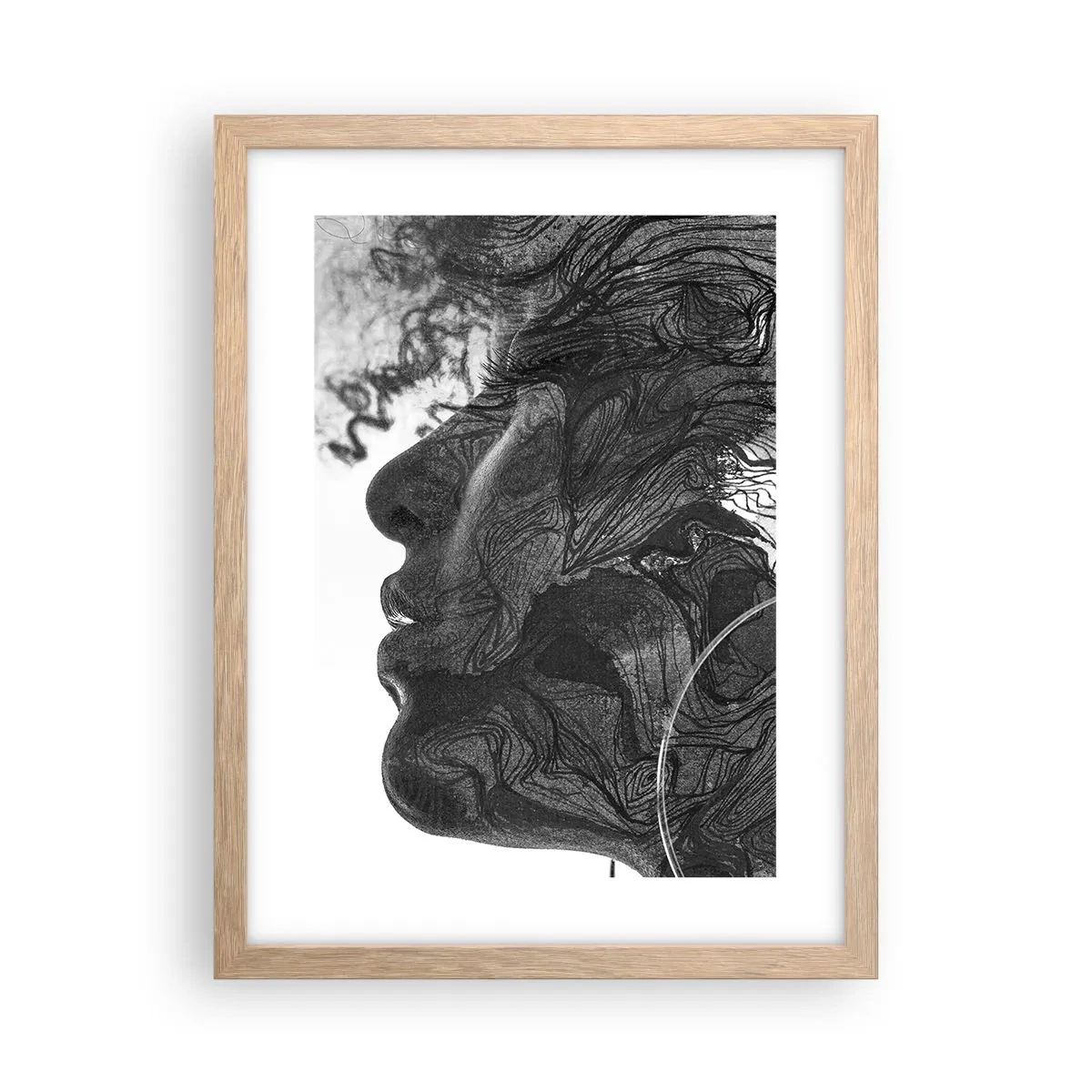 Poster în ramă de stejar deschis - Încurcată în vise - 30x40 cm