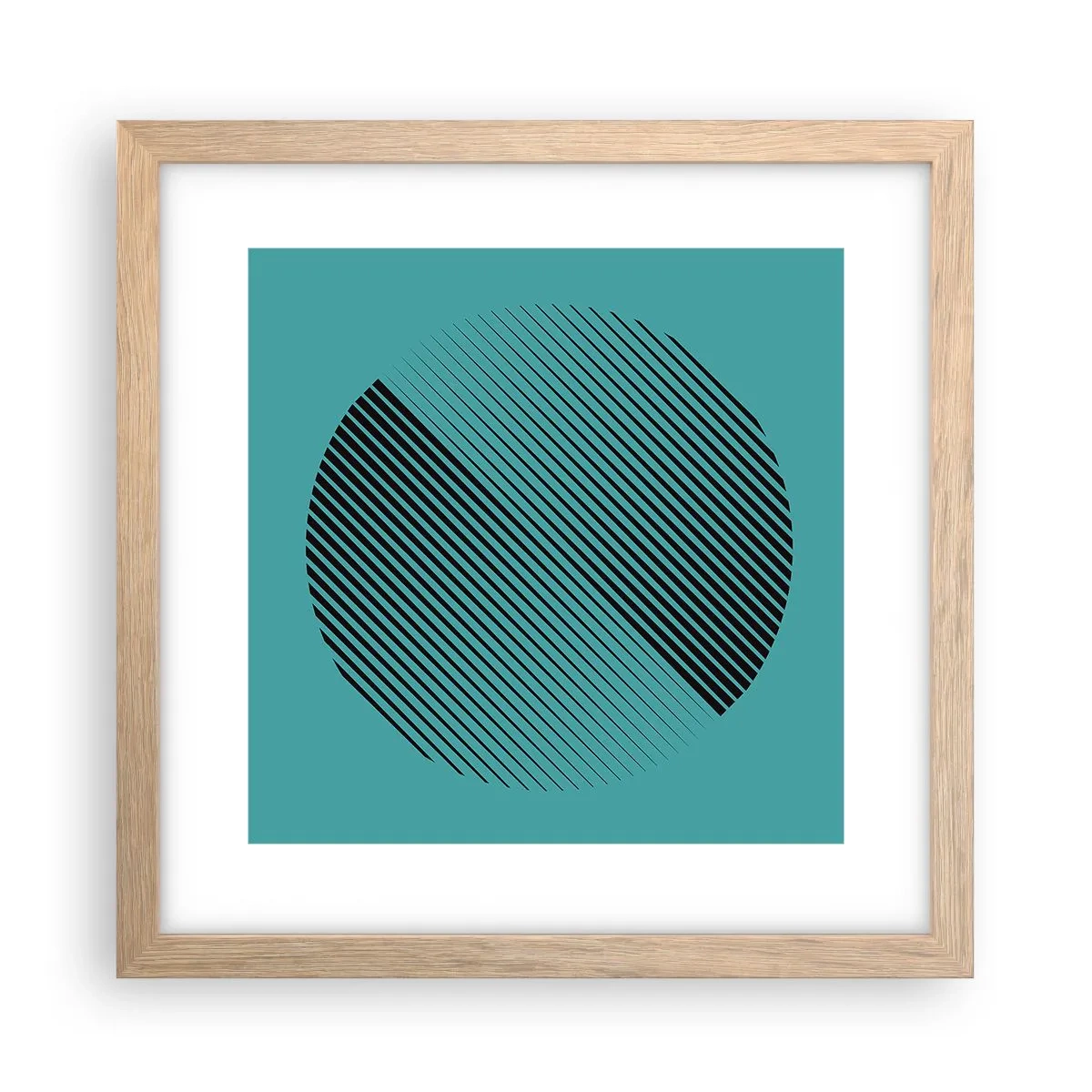 Poster în ramă de stejar deschis - Cercul - o variație geometrică - 30x30 cm