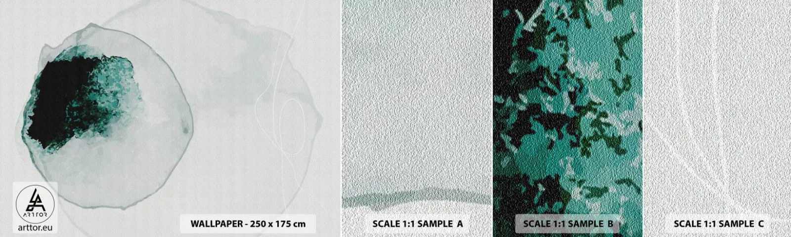 Mostră tapet autocolant Deluxe Sticker - Într-o picătură de apă - Modern, Minimalist, Abstracția - 100x30 cm